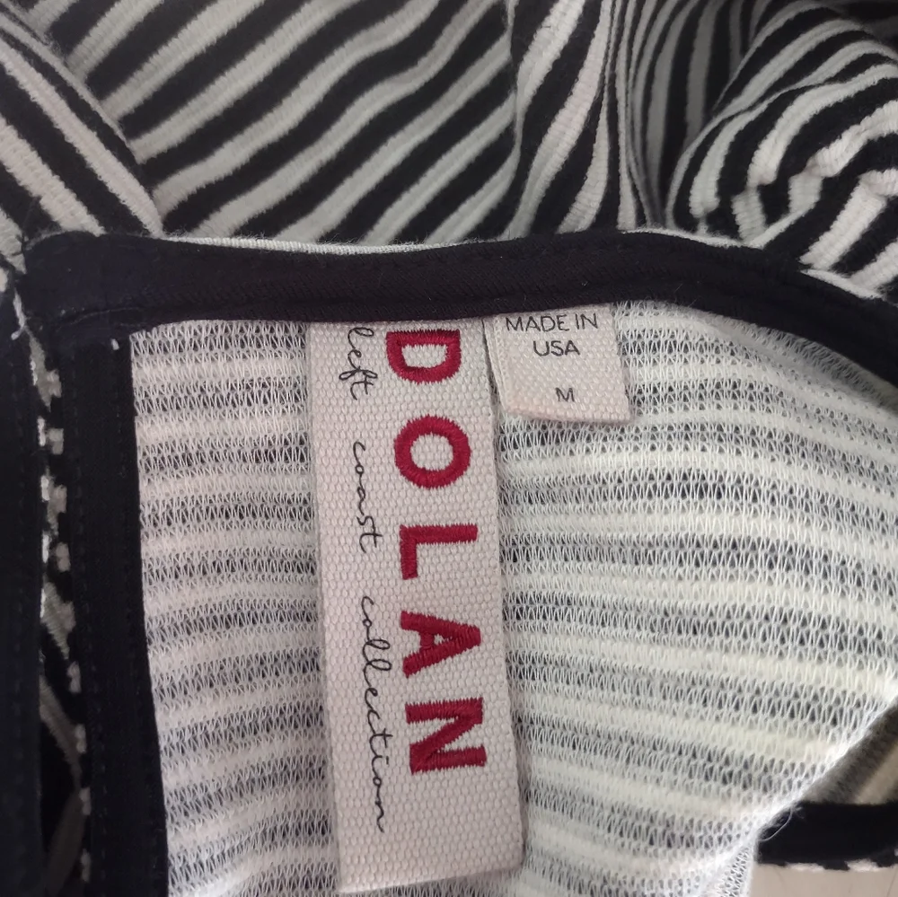 Anthropology/Dolan Stripes Puff Sleeve Round Neck Keyhole Back Blouse. S…